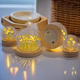 (LOẠI 1) Đèn ngủ hoa hướng dương tự làm nắp chụp thủy tinh DIY quà tăng ý nghĩa dành tặng người yêu 4
