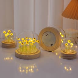 (LOẠI 1) Đèn ngủ hoa hướng dương tự làm nắp chụp thủy tinh DIY quà tăng ý nghĩa dành tặng người yêu 5