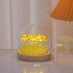 (LOẠI 1) Đèn ngủ hoa hướng dương tự làm nắp chụp thủy tinh DIY quà tăng ý nghĩa dành tặng người yêu 6