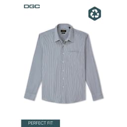 Sơ mi dài tay DGC Dáng Ôm Perfect Fit, Dòng công sở cổ Button down, kẻ tăm vạt lượn - SASDBE42M 5