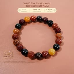 Ngọc Đan Tâm - Vòng Tay Thạch Anh Tóc Hỗn Hợp 9mm 5A -  Đa Mệnh 1