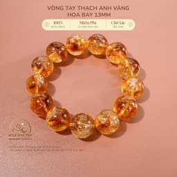 Ngọc Đan Tâm - Vòng Tay Thạch Anh Vàng Hoa Bay 13mm 3A - Mệnh Kim & Mệnh Thổ 1