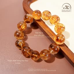 Ngọc Đan Tâm - Vòng Tay Thạch Anh Vàng Hoa Bay 13mm 3A - Mệnh Kim & Mệnh Thổ 2