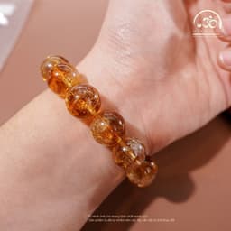 Ngọc Đan Tâm - Vòng Tay Thạch Anh Vàng Hoa Bay 13mm 3A - Mệnh Kim & Mệnh Thổ 6