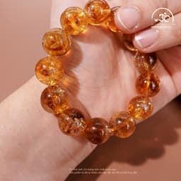 Ngọc Đan Tâm - Vòng Tay Thạch Anh Vàng Hoa Bay 13mm 3A - Mệnh Kim & Mệnh Thổ 5