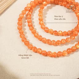 Ngọc Đan Tâm - Chuỗi Vòng Tay Hồng Nhật Vận VIP 5mm 8A - Mệnh Hoả & Mệnh Thổ 2