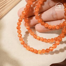 Ngọc Đan Tâm - Chuỗi Vòng Tay Hồng Nhật Vận VIP 5mm 8A - Mệnh Hoả & Mệnh Thổ 3