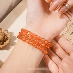 Ngọc Đan Tâm - Chuỗi Vòng Tay Hồng Nhật Vận VIP 6,5mm 8A - Mệnh Hoả & Mệnh Thổ 8