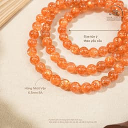 Ngọc Đan Tâm - Chuỗi Vòng Tay Hồng Nhật Vận VIP 6,5mm 8A - Mệnh Hoả & Mệnh Thổ 2