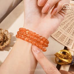 Ngọc Đan Tâm - Chuỗi Vòng Tay Hồng Nhật Vận VIP 6,5mm 8A - Mệnh Hoả & Mệnh Thổ 9