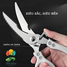 Kéo Cắt Xương Gà,Vịt Kéo Cộng Lực Bằng Thép Không Rỉ Cực Bén, Chuyên Cắt Thực Phẩm 6