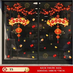 Decal NOEL - TẾT 2027 Dán Cửa Kính Trong Suốt –Tranh Tĩnh Điện Không Keo 8