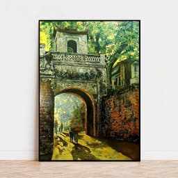 Tranh treo tường phong cảnh phố cổ Hà Nội decor quán cà phê khách sạn theo yêu cầu 7