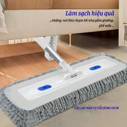 Cây Lau Nhà Tự Vắt Sumi 45cm, Cây Chổi Lau Nhà Bông Lau San Hô Siêu Thấm Hút 360 Độ Thông Minh 7