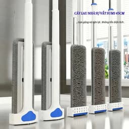 Cây Lau Nhà Tự Vắt Sumi 45cm, Cây Chổi Lau Nhà Bông Lau San Hô Siêu Thấm Hút 360 Độ Thông Minh 9