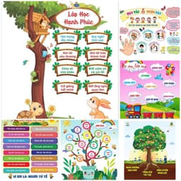 [Bạt lụa] - Các mẫu trang trí lớp học Bạt lụa dệt trang trí lớp - Nội quy lớp học chất liệu bạt dệt dày dặn. 1