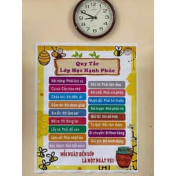 [Bạt lụa] - Các mẫu trang trí lớp học Bạt lụa dệt trang trí lớp - Nội quy lớp học chất liệu bạt dệt dày dặn. 5