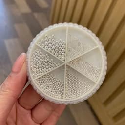 Khay Bi Tròn 6 size màu vàng-màu trắng, trang trí móng tay siêu xinh Nail Michi 3