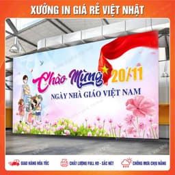Phông Ngày Nhà giáo Việt Nam 20/11 in theo yêu cầu_ Kích thước, tên, nội dung tùy ý_ In lấy ngay 1