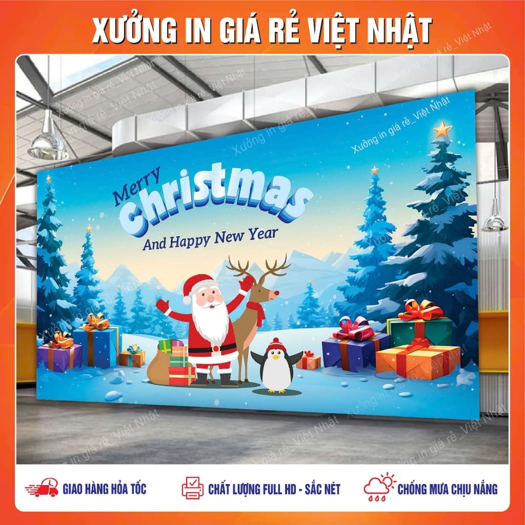 Phông NOEL_GIÁNG SINH in theo yêu cầu_ Mẫu sẵn_Mẫu thiết kế_In lấy ngay