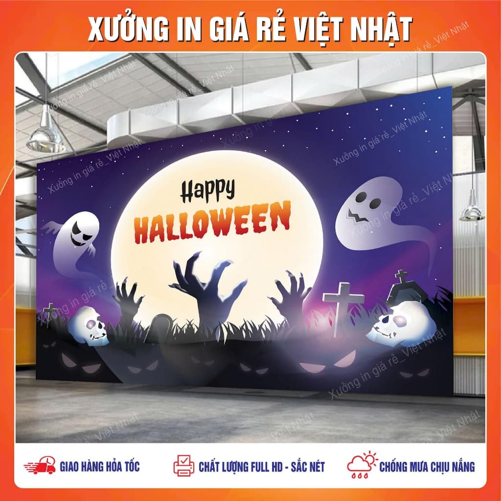 Phông Halloween in theo yêu cầu_ Mẫu sẵn_Mẫu thiết kế_In Nhanh