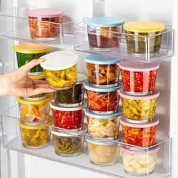 Hũ Thủy Tinh Chịu Nhiệt, Lọ, Hộp Thủy Tinh đựnġ Thực Phẩm Nắp Ấn Mang Đi, Để Tủ Lạnh Dung Tích 260ml Có Nấp Đậy VINBEO 1