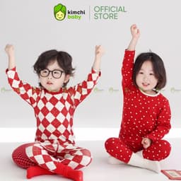 [10-29KG] Bộ Dài Tay Giáng Sinh Cho Bé Trai, Bé Gái KIMCHIBABY Vải Cotton 190gsm Cao Cấp, Đồ Bộ Cho Bé Mặc Noel KD503 2