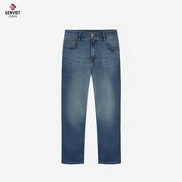 Deal Tốt- Quần jean nam ống đứng GENVIET JEANS giặt mài basic trẻ trung dễ phối đồ 8881 4