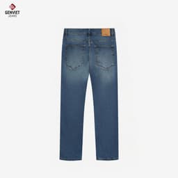 Deal Tốt- Quần jean nam ống đứng GENVIET JEANS giặt mài basic trẻ trung dễ phối đồ 8881 7