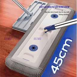 Cây Lau Nhà Tự Vắt SUMI 45cm, Cây Chổi Lau Nhà Thông Minh Xoay 360 Độ Tiện Dụng Thấm Hút Đa Năng 2