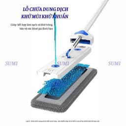 Cây Lau Nhà Tự Vắt SUMI 45cm, Cây Chổi Lau Nhà Thông Minh Xoay 360 Độ Tiện Dụng Thấm Hút Đa Năng 4