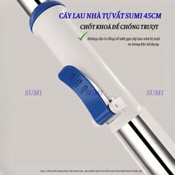 Cây Lau Nhà Tự Vắt SUMI 45cm, Cây Chổi Lau Nhà Thông Minh Xoay 360 Độ Tiện Dụng Thấm Hút Đa Năng 8