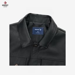 [ẨN] Áo khoác da nam GENVIET JEANS dáng Trucker da pu mềm cao cấp basic dễ phối đồ tôn dáng 9098 4