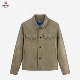 [ẨN] Áo khoác da nam GENVIET JEANS dáng Trucker da pu mềm cao cấp basic dễ phối đồ tôn dáng 9098 5