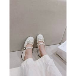 [HỎA TỐC]Giày Bệt Búp Bê Mary Jane Nữ Quai Ngang Phối Ren Nơ Xinh Xắn Đế Dẻo Chống Trơn HYEON B01 8