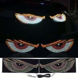 Đèn led mắt quỷ ô tô nhiều chế độ đèn linh hoạt cấp nguồn USB trang trí kính ô tô trước sau 1