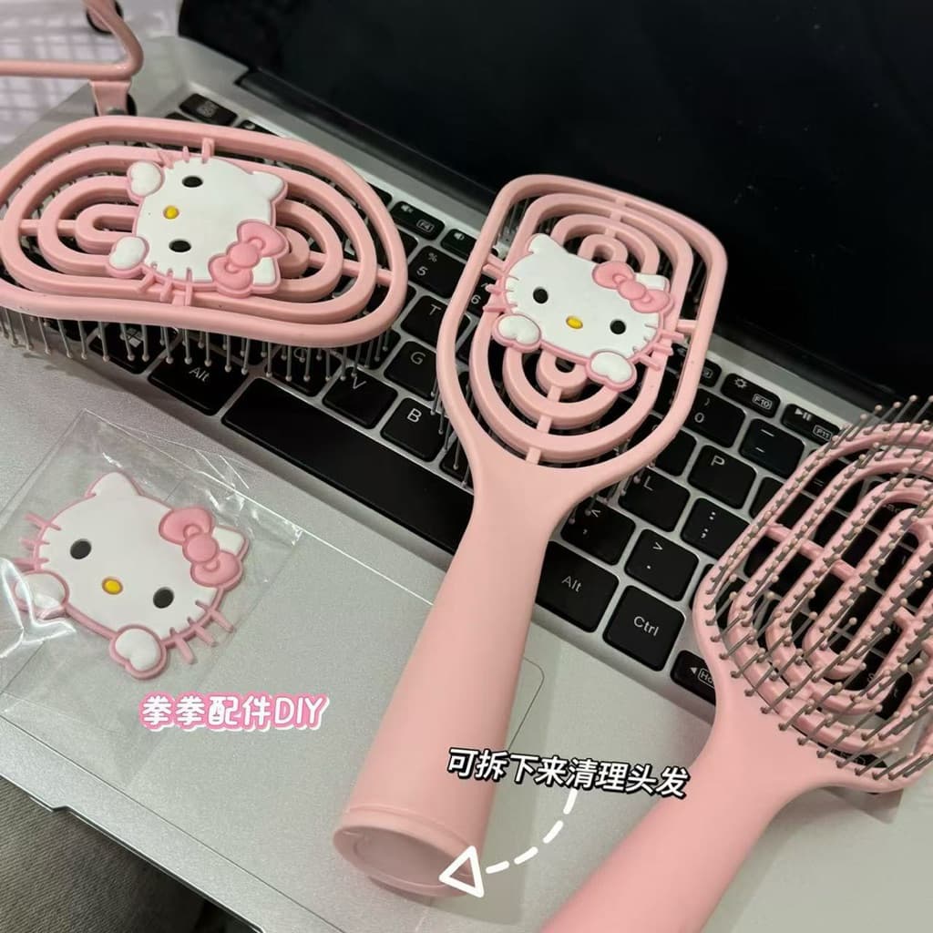 VINBEO Lược Massage Rỗng Tay Cầm Dài Lông Tơ Cầm Tay Học Sinh Có Bàn Chải Vệ Sinh Dụng Cụ Làm Tóc vn BIN2Q1