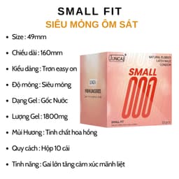 Bao Cao Su Juncai Small Fit ôm sát chân thật size 49mm 1 hộp 10 Bao 3