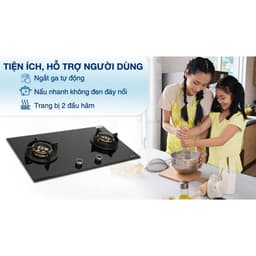 Bếp ga đôi 2 vùng nấu Hafele HC-G782B kính cường lực, tiết kiệm ga - 538.66.507 2