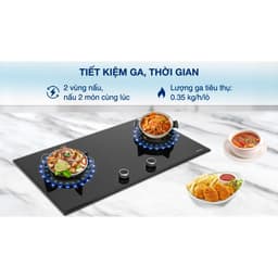 Bếp ga đôi 2 vùng nấu Hafele HC-G782B kính cường lực, tiết kiệm ga - 538.66.507 5