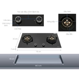 Bếp ga đôi 2 vùng nấu Hafele HC-G782B kính cường lực, tiết kiệm ga - 538.66.507 9