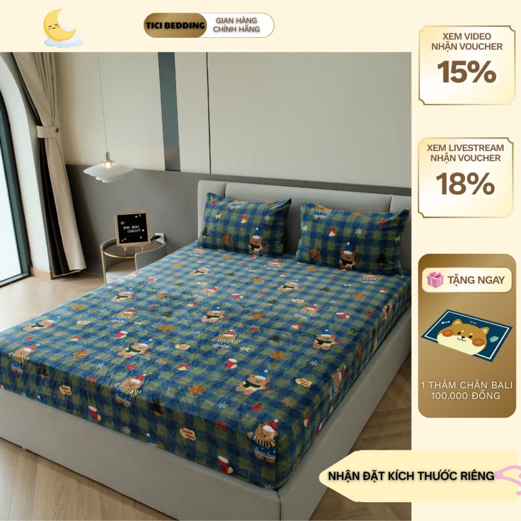 Ga gối nỉ nhung sữa  siêu mềm mịn, không rụng lông loại 1 - Trúc Đan Bedding