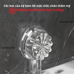 Kệ góc nhà tắm có cốc hút bám tường chắc chắn sử dụng đựng đồ đa năng nhà tắm nhà bếp 7