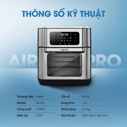 Nồi Chiên Không Dầu KALITE Air Pro, Dung tích 12L - Công suất 1500W, Màn Hình Màu OLED, Hàng Chính Hãng 8
