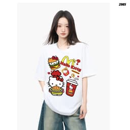Áo Thun HY KORÉ Kittie Burger 2985 Form Rộng Localbrand Oversize Unisex Vải Cotton 75% Nam Nữ Mặc Đẹp 2