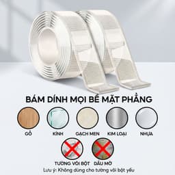 Băng Keo Nano 2 Mặt Dạng Lưới Siêu Dính JYoohome Băng Dính Trong Suốt Bền Bỉ Tái Sử Dụng Đa Năng 5