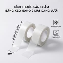 Băng Keo Nano 2 Mặt Dạng Lưới Siêu Dính JYoohome Băng Dính Trong Suốt Bền Bỉ Tái Sử Dụng Đa Năng 7