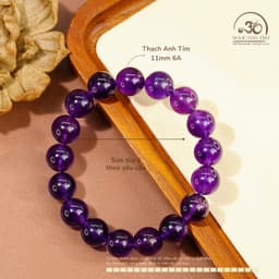 Ngọc Đan Tâm - Vòng Tay Thạch Anh Tím 11mm 6A -  Mệnh Thổ & Mệnh Hoả 2
