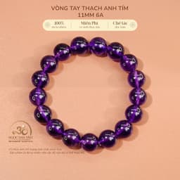 Ngọc Đan Tâm - Vòng Tay Thạch Anh Tím 11mm 6A -  Mệnh Thổ & Mệnh Hoả 1