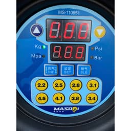 Máy bơm lốp gắn tường MS-110951, máy bơm hơi tự động treo tường dây dài 15m, bơm lốp điện tử 7